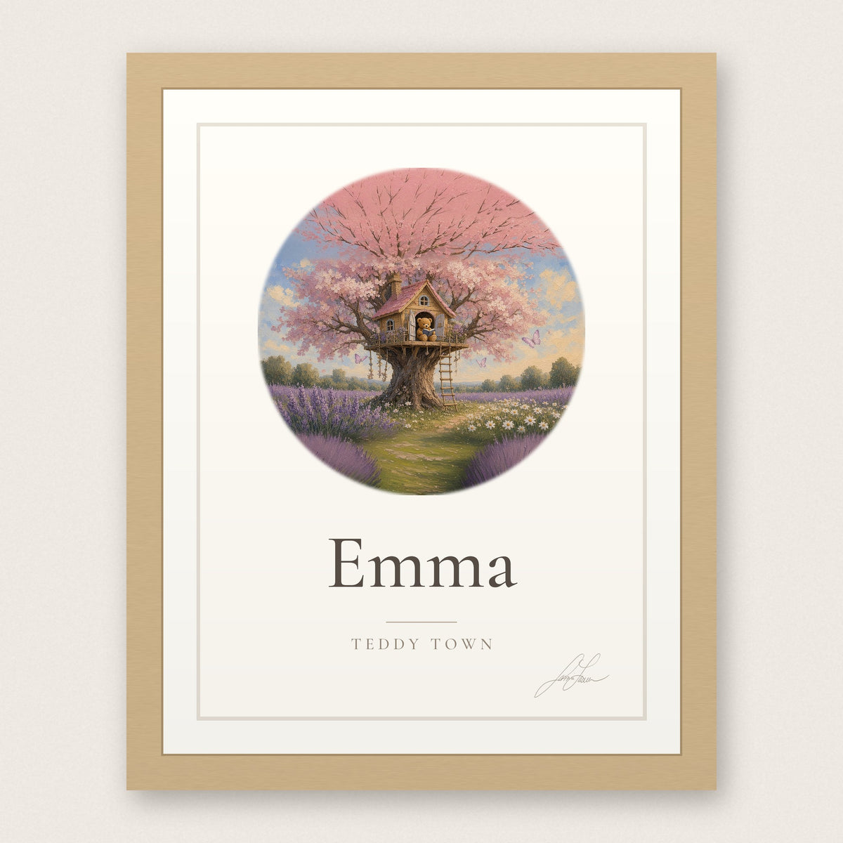 Personalized Teddy Town Name Print - Blossom Treehouse by Jamie Lawrence