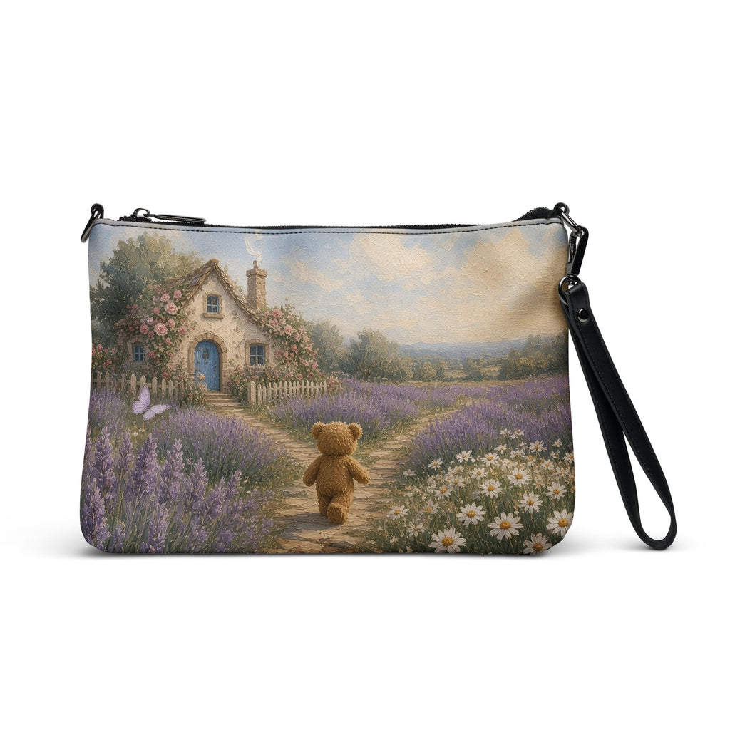 Cottage Path Teddy Town crossbody bag by Jamie Lawrence, front