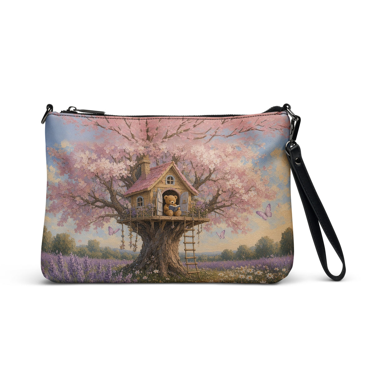 Blossom Treehouse Teddy Town crossbody bag by Jamie Lawrence, front