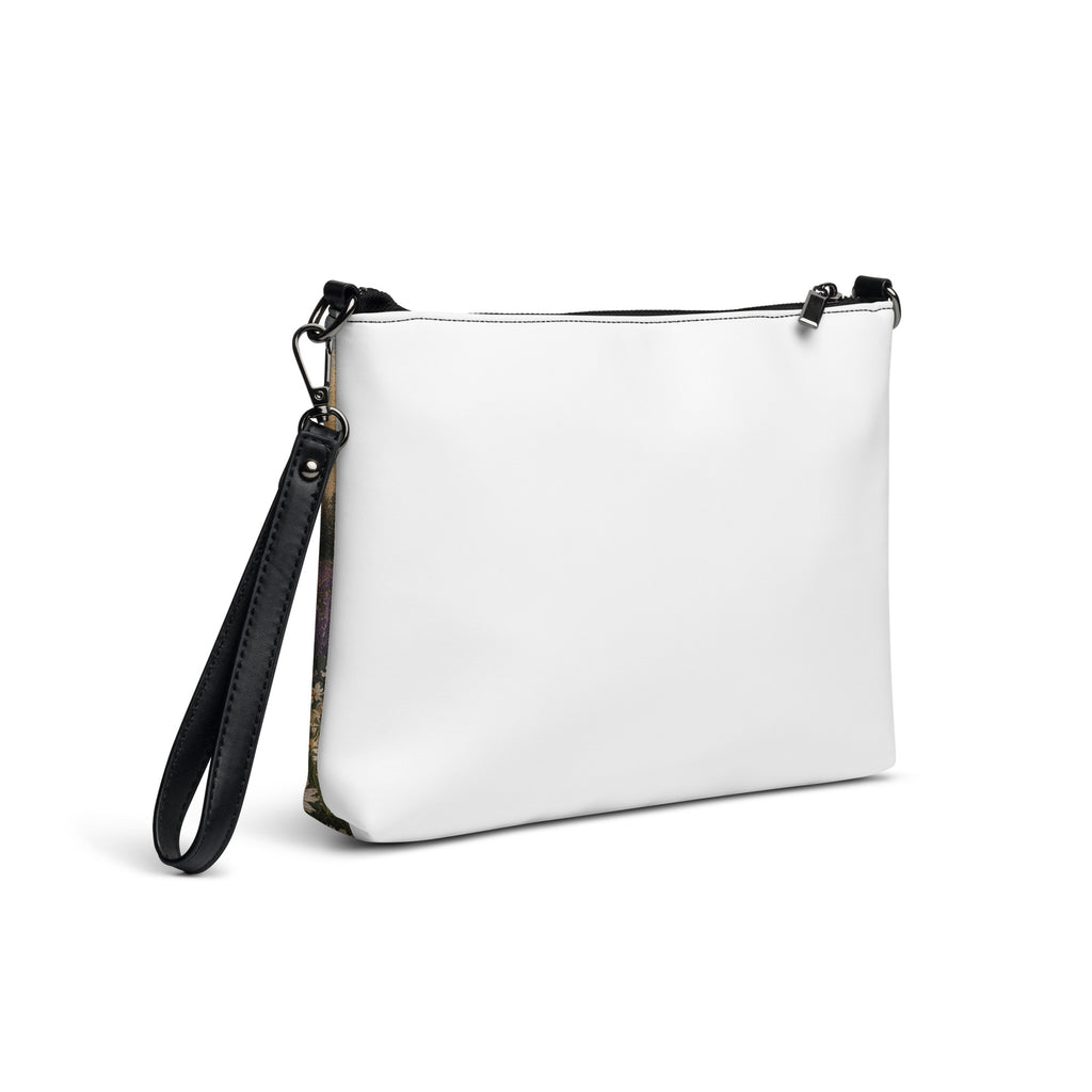 Cottage Path Teddy Town crossbody bag by Jamie Lawrence, back angle