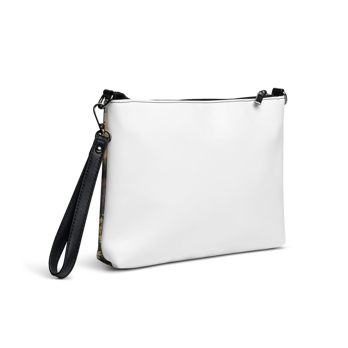 Cottage Path Teddy Town crossbody bag by Jamie Lawrence, back angle