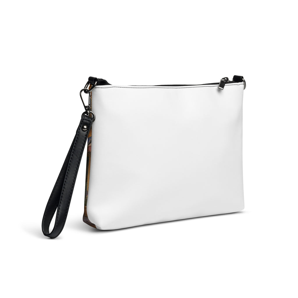 Little Town Teddy Town crossbody bag by Jamie Lawrence, back angle