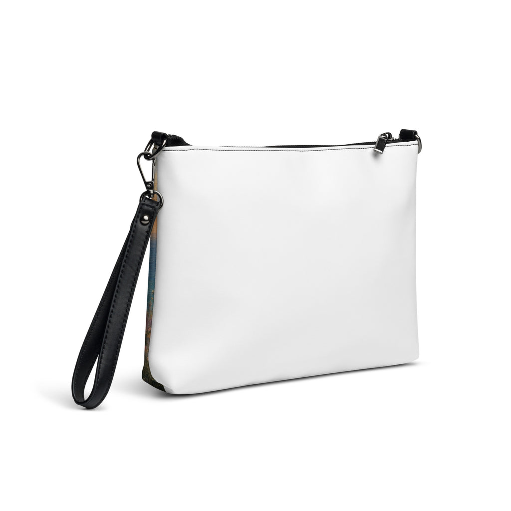 Seaside Village Teddy Town crossbody bag by Jamie Lawrence, back angle