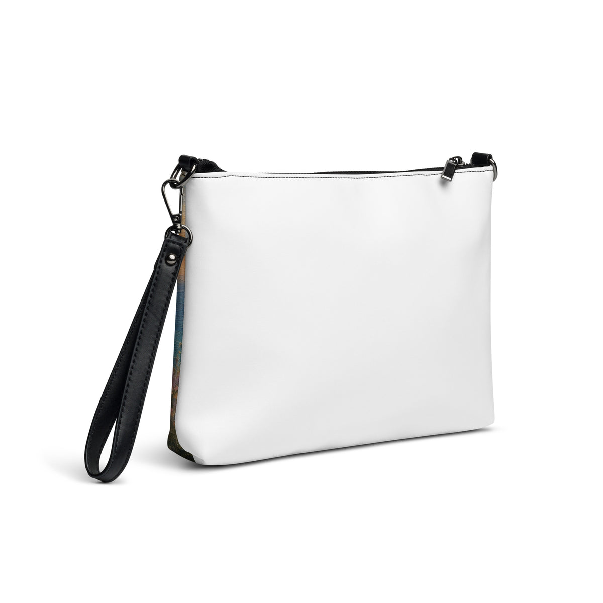 Seaside Village Teddy Town crossbody bag by Jamie Lawrence, back angle