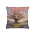 Blossom Treehouse Teddy Town throw pillow by Jamie Lawrence, front