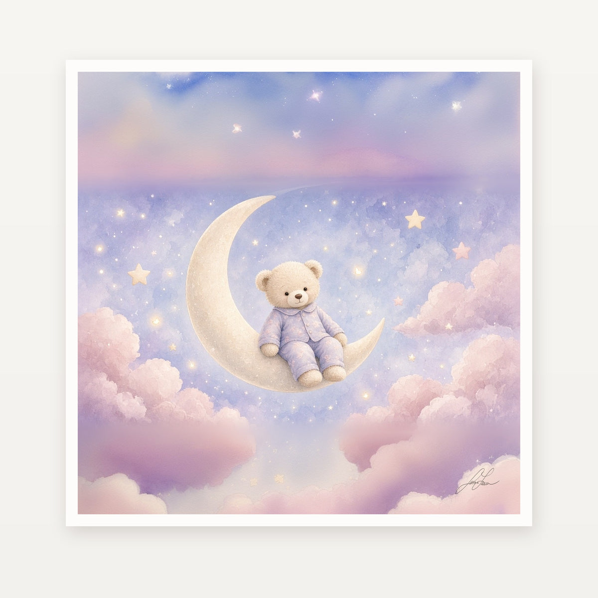 Signed 18x18 art print, plain front view