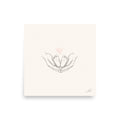 Ten Little Toes, a fine-line drawing of a parent's hands cradling a baby's feet beneath a small blush heart, Beloved print by Jamie Lawrence, flat front view