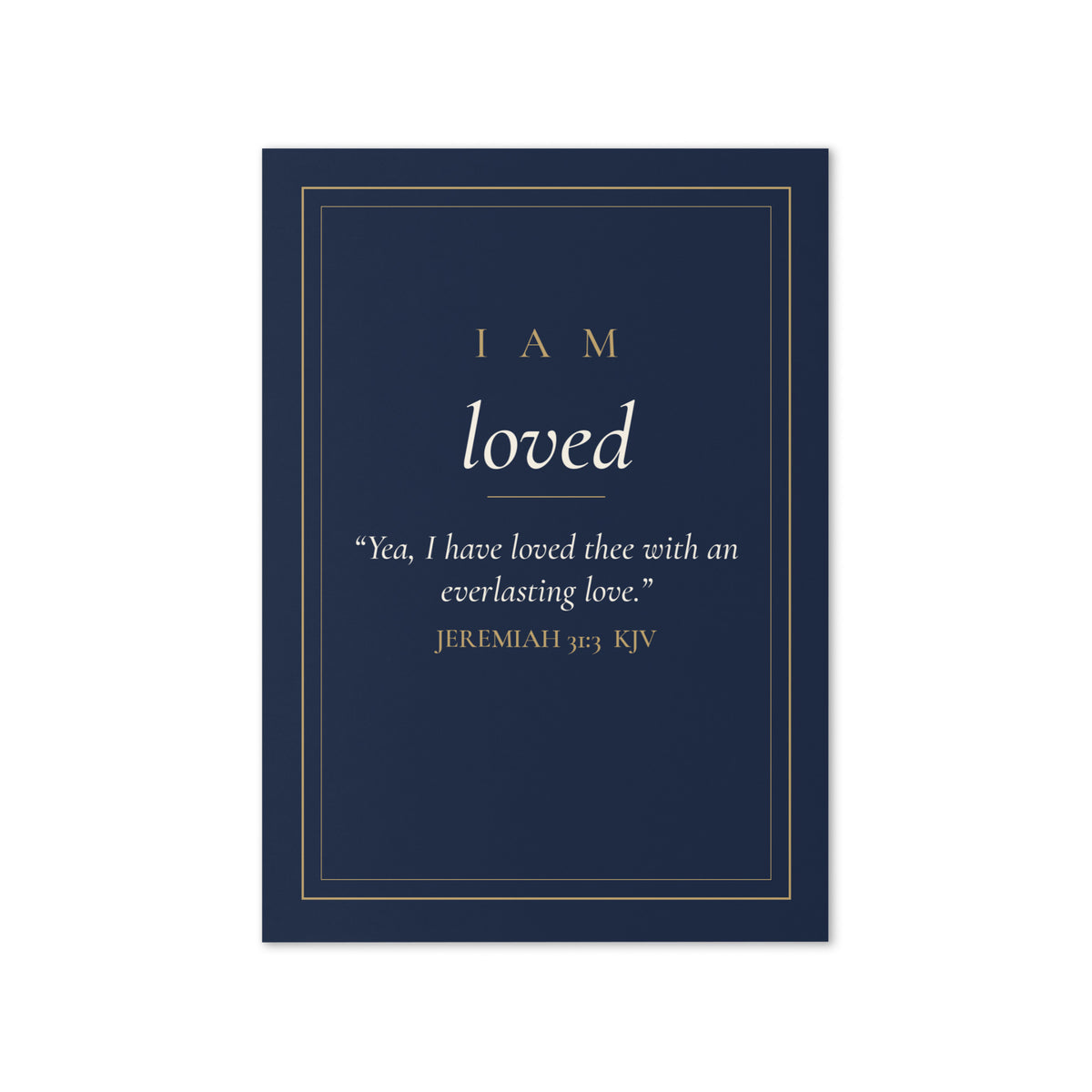 I Am Loved Card, Jeremiah 31:3 by Jamie Lawrence, view 3