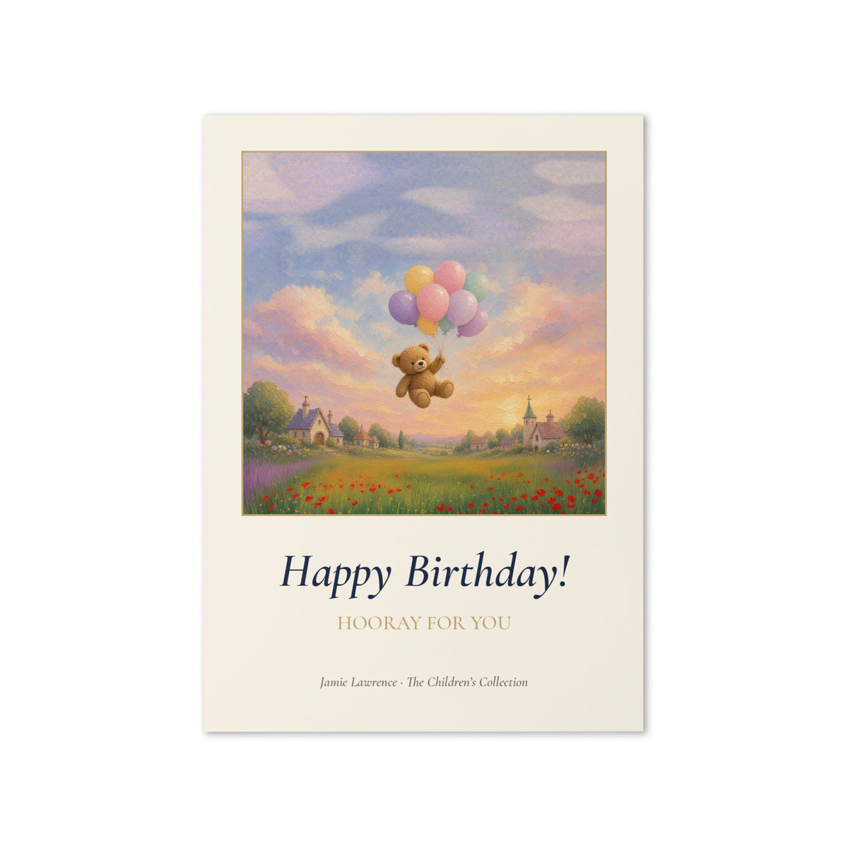 Happy Birthday Teddy Town Balloons Card by Jamie Lawrence, view 3