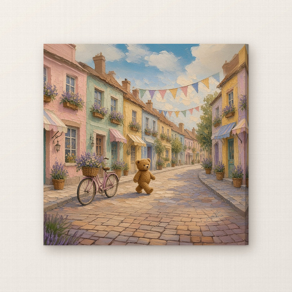 Little Town - Teddy Town gallery canvas by Jamie Lawrence