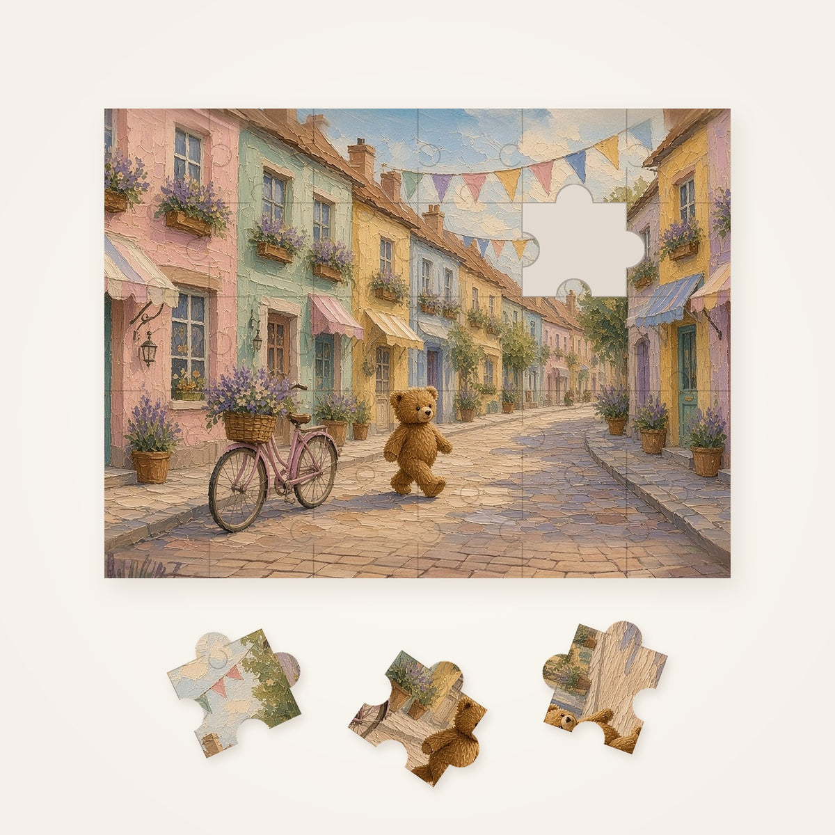 Teddy Town 30 Piece Puzzle assembled puzzle