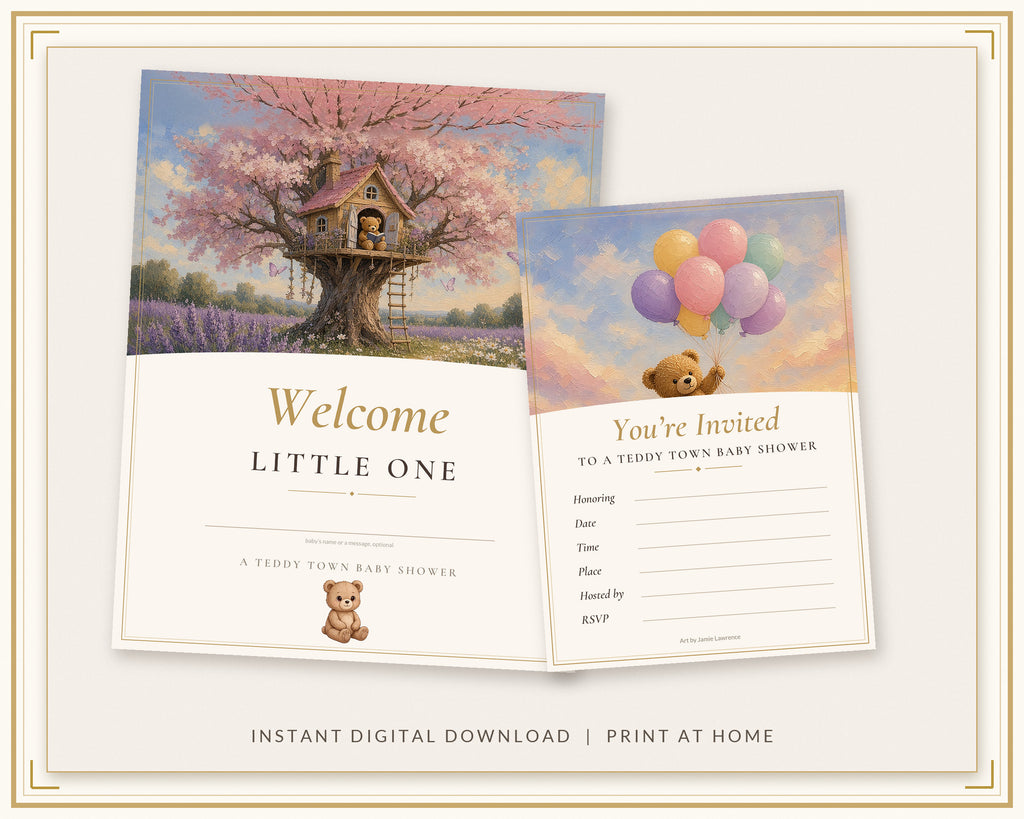 Teddy Town Baby Shower Printable Kit by Jamie Lawrence Gallery