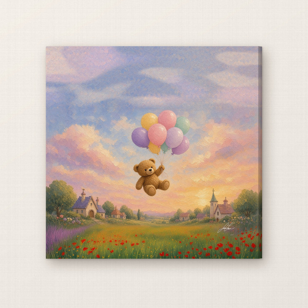 Up, Up and Away - Teddy Town gallery canvas by Jamie Lawrence
