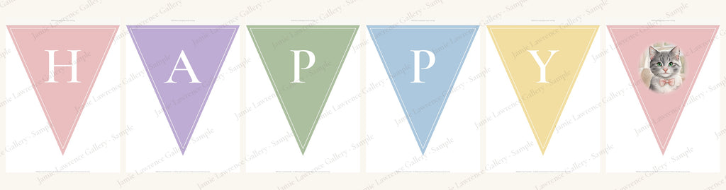 Whisker Lane printable party kit: Happy Birthday pennant banner