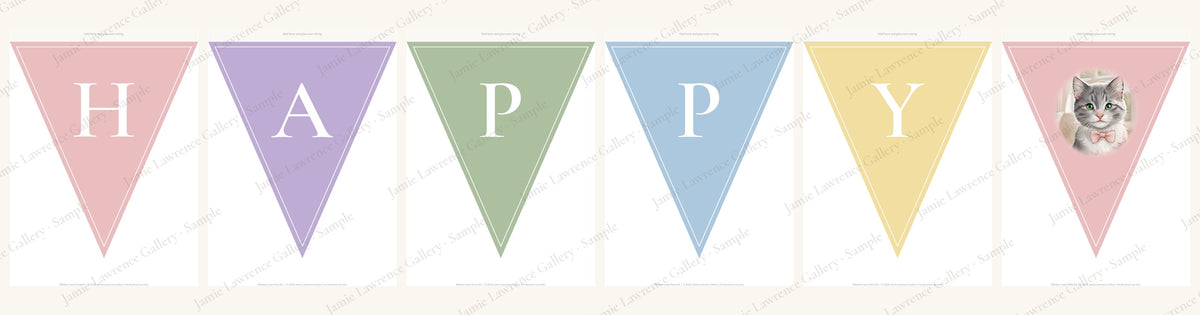 Whisker Lane printable party kit: Happy Birthday pennant banner